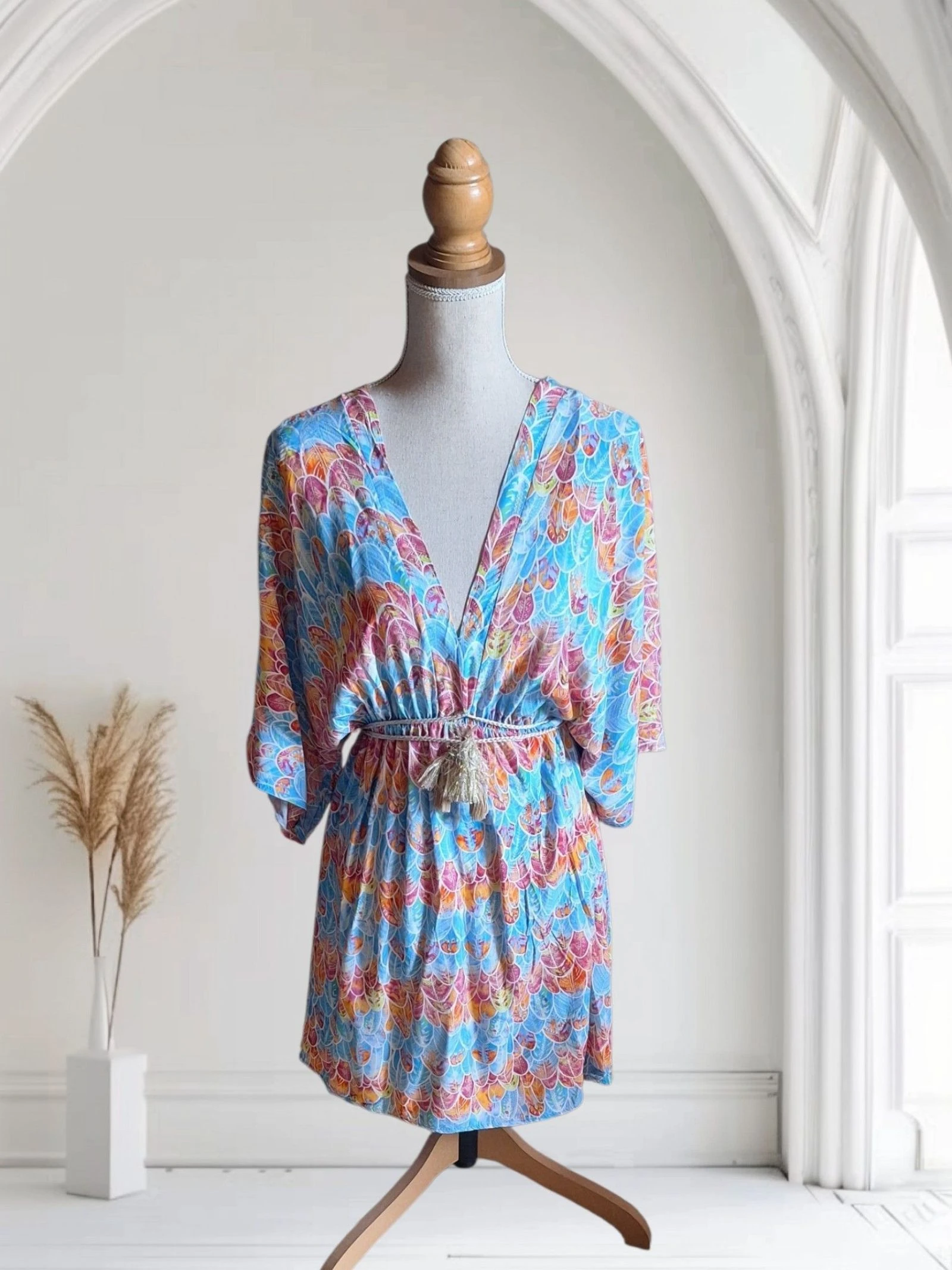 Tunique de plage multicolore April Vintage 🧡